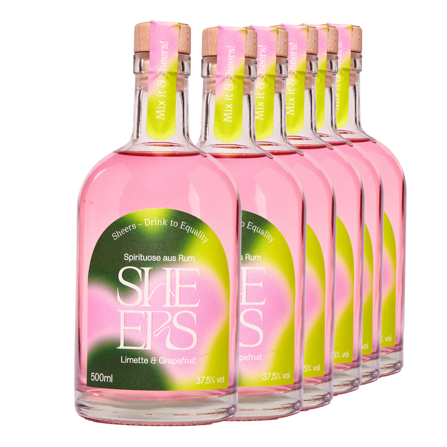 6er Set - Sheers Spirituose aus Rum Limette & Grapefruit 500ml